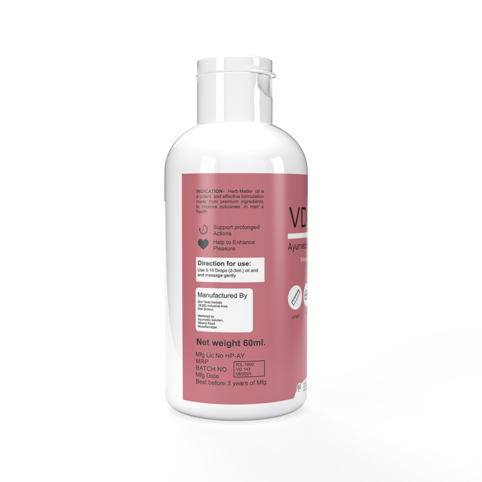 VD-15: Ayurvedic Herbal Oil for Natural Male Enhancement